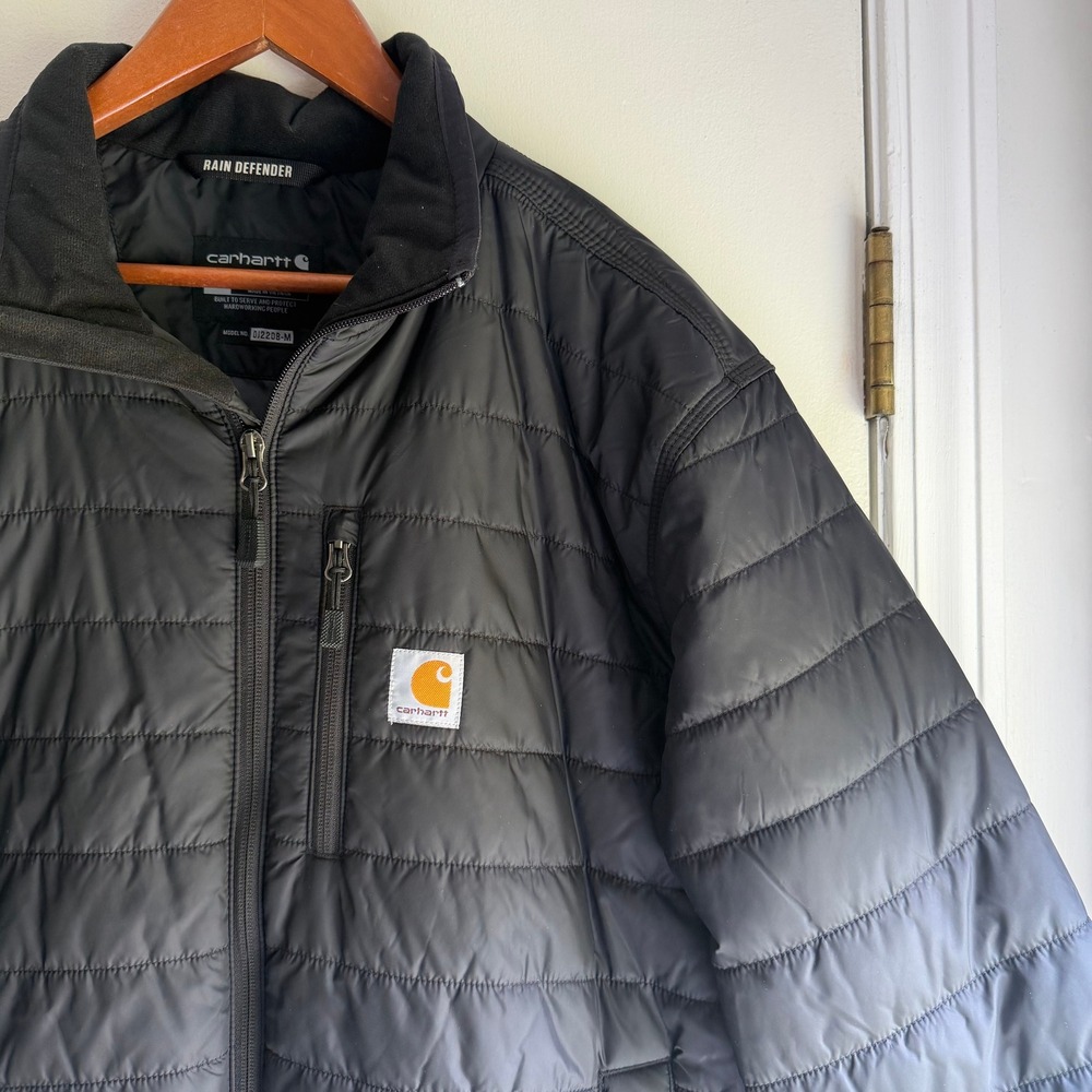 Carhartt Rain Defender Relaxed Fit Insulated Jacket Black 102208-001 Mens L - Picture 2 of 10